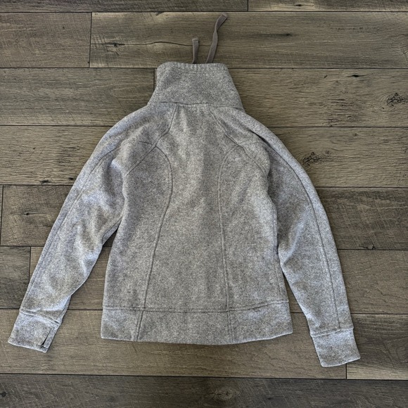 Avalanche Fleece Lined Zip Up Jacket Womens S Gray Mock Neck Long Sleeve Knitted - Picture 9 of 9
